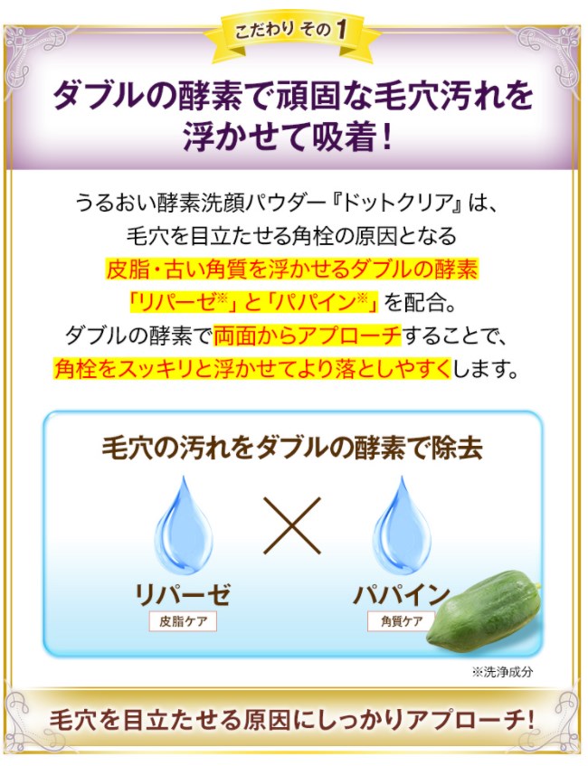 ドットクリア 洗顔パウダー,特徴,効果